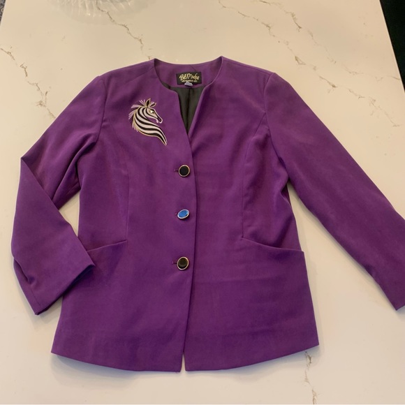 Bob Mackie Jackets & Blazers - Long Sleeve Designer Bob Mackie Zebra Wearable Art Blazer Woman’s Size Small